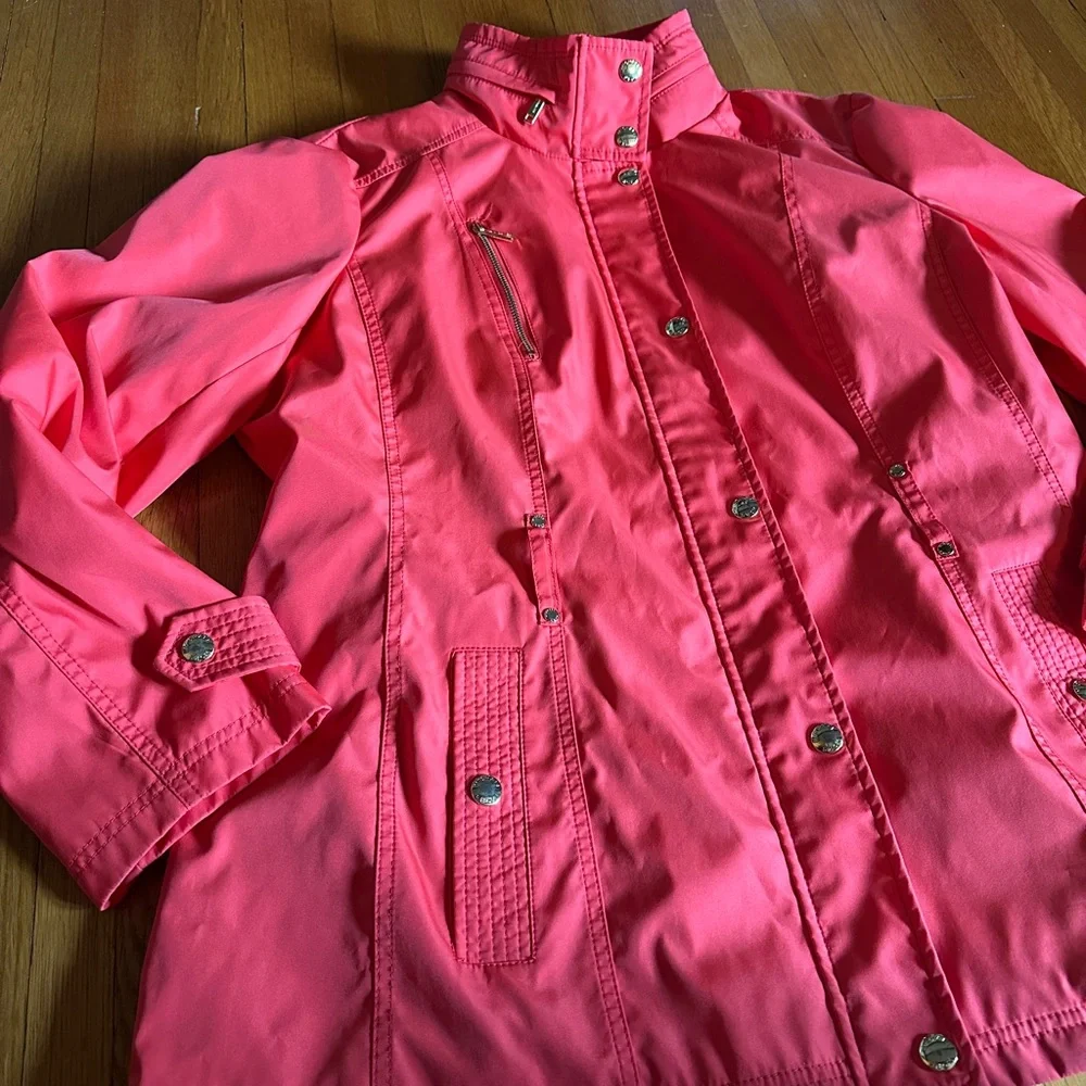 Michael Kors Bright Coral Windbreaker, Size XL